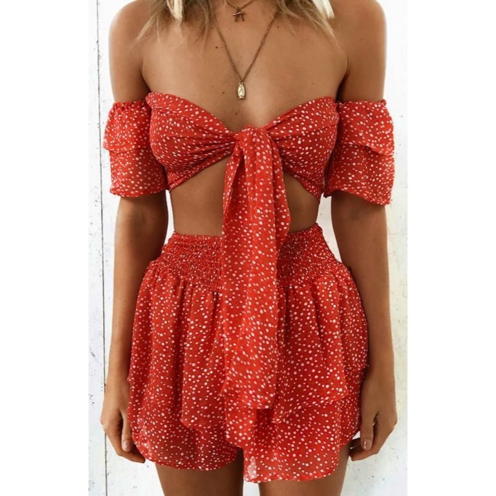 Beginning Boutique Red Patterned Set - image 1